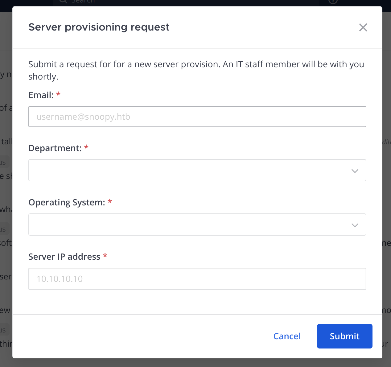 Форма запроса server_provision