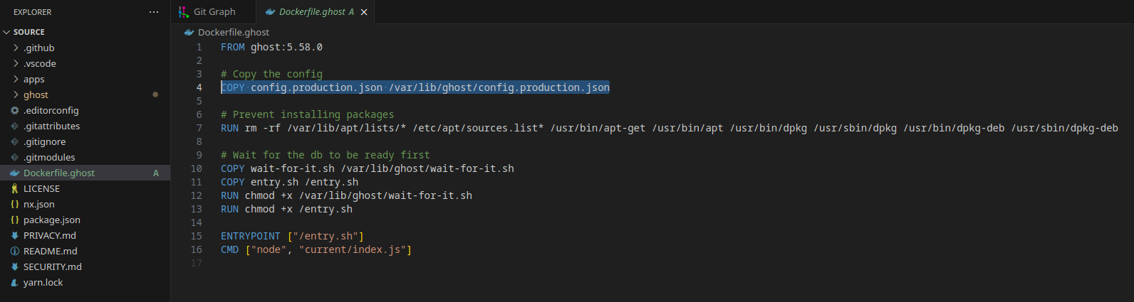 Содержимое файла Dockerfile.ghost
