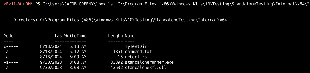 Содержимое каталога StandaloneTesting