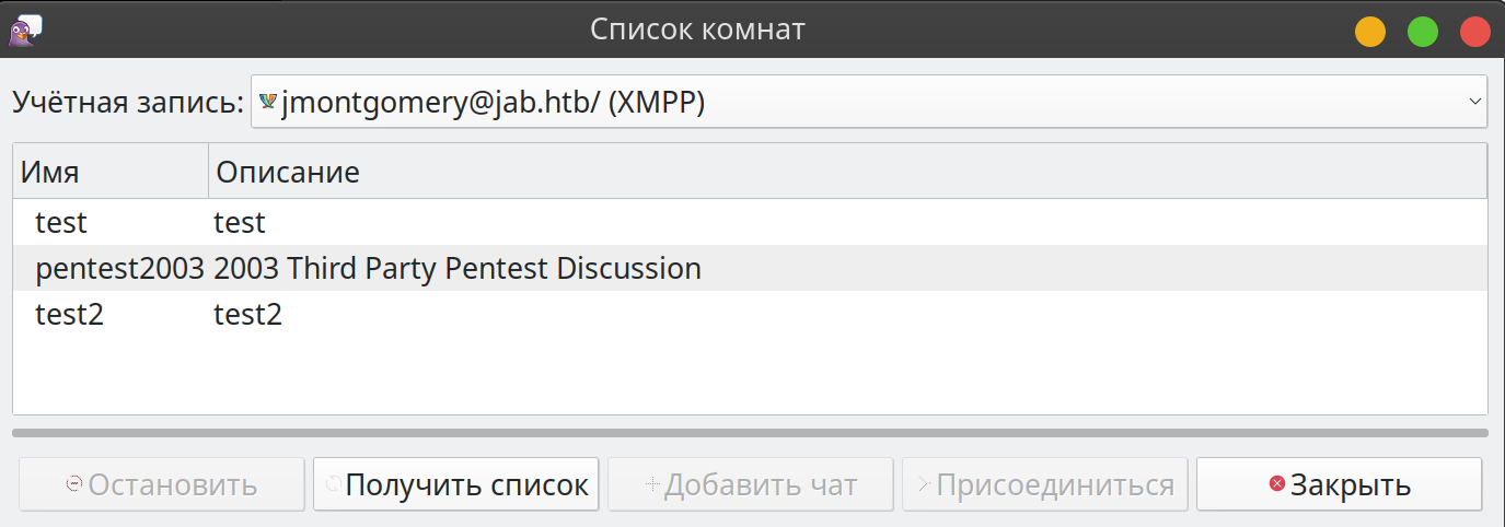 Список комнат