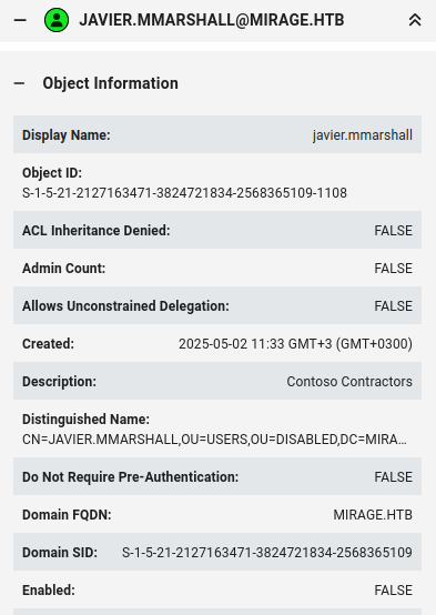 Информация об учетной записи