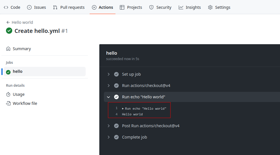 Output of the workflow.
