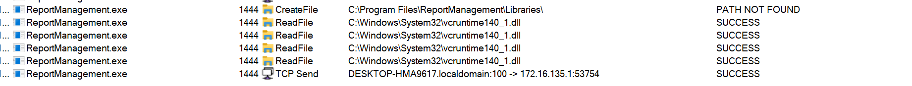 Логи Process Monitor