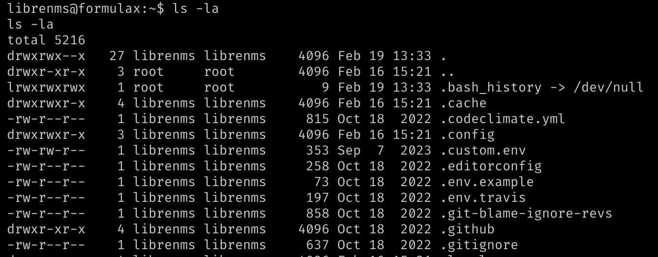 Содержимое каталога librenms