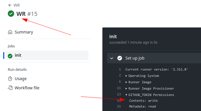 Permissions of the triggered workflow.