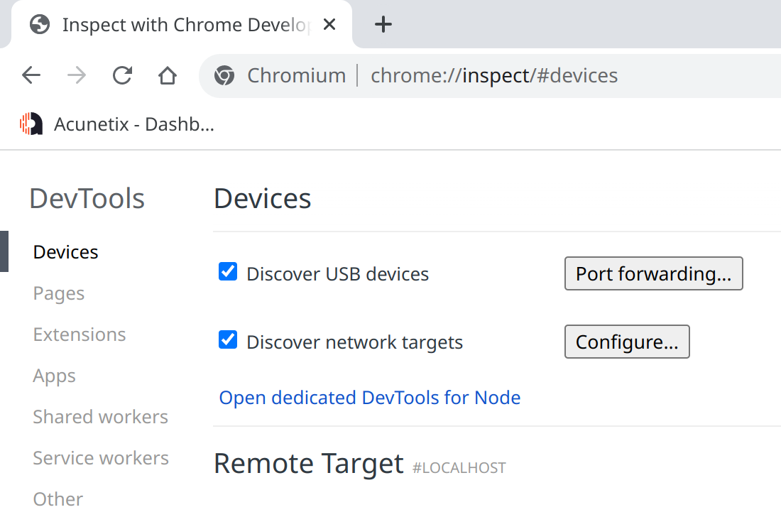 Настройки для разработчиков Chrome