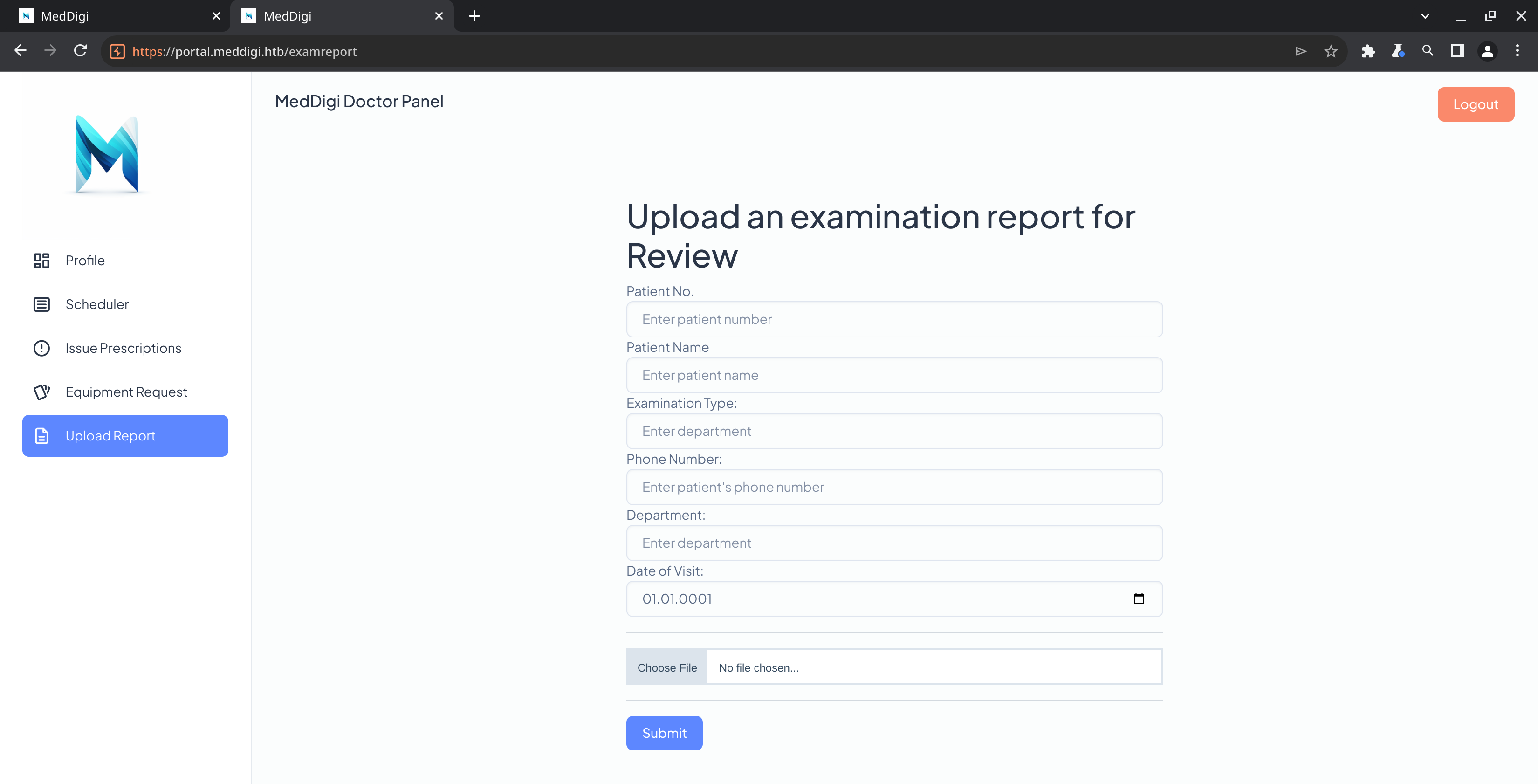 Содержимое страницы examreport
