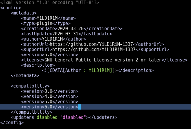 Содержимое файла config.xml