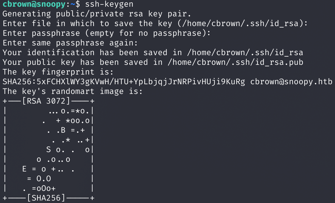 Создание пары ключей SSH