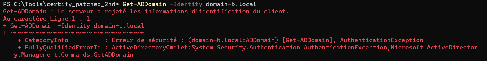Certify Error Case2 Runas