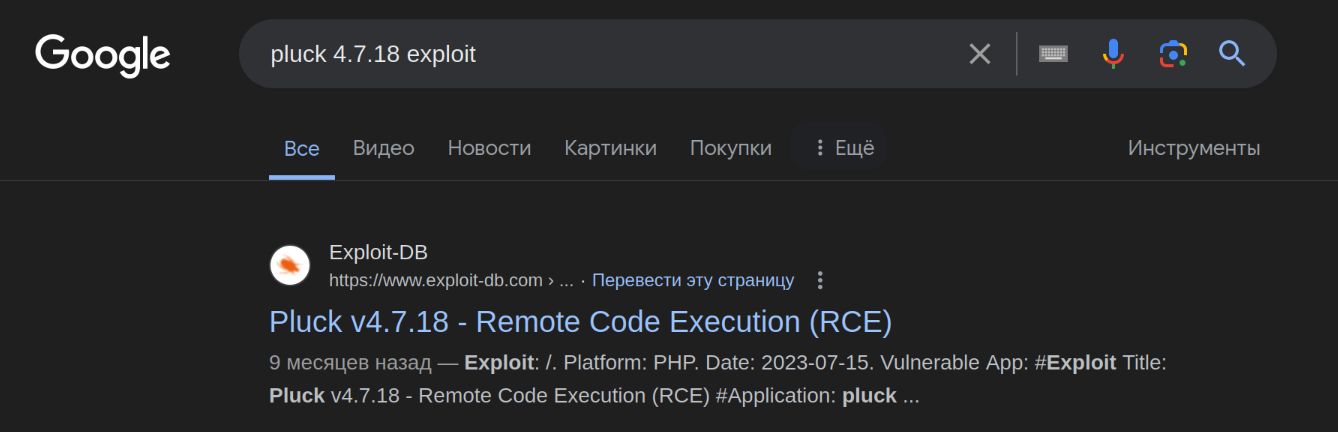 Поиск эксплоитов в Google