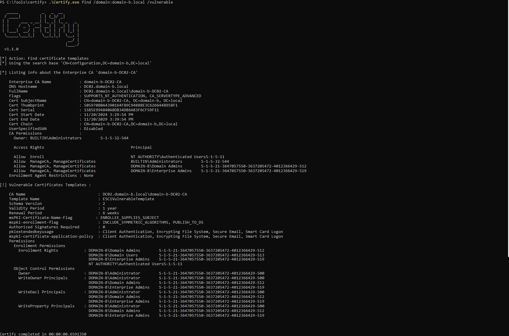 Certify Working Enumeration