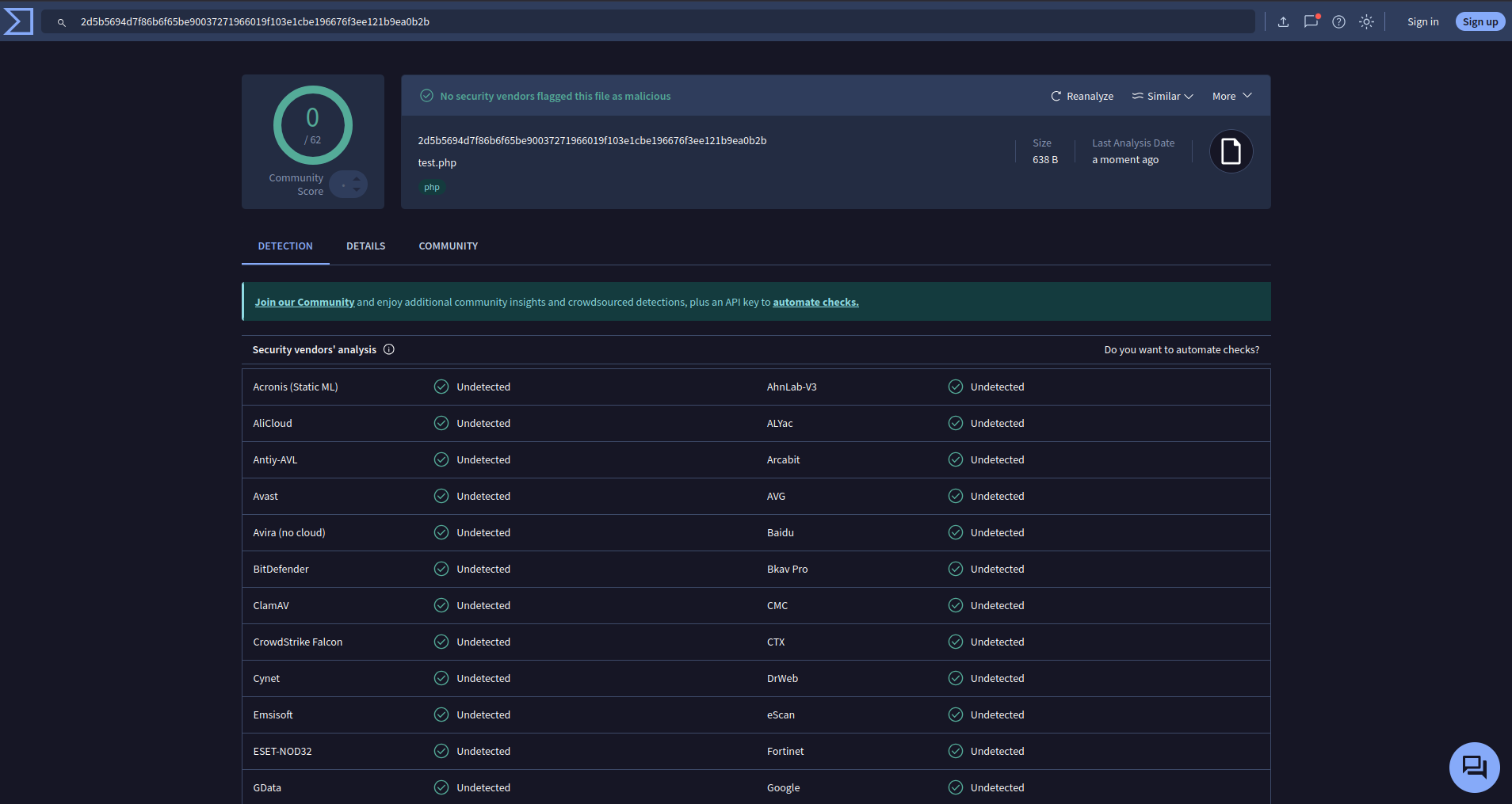 Скрипт без детектов