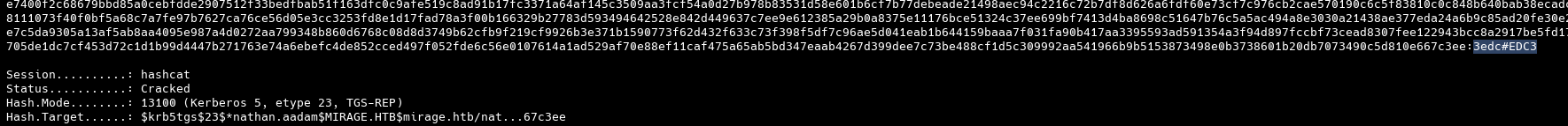 Результат подбора пароля