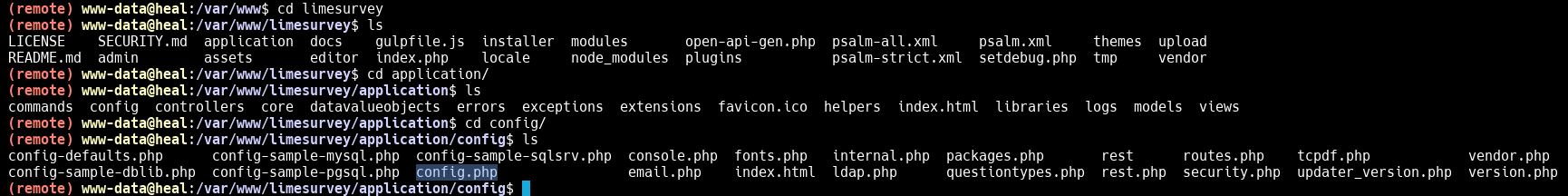 Содержимое каталога config