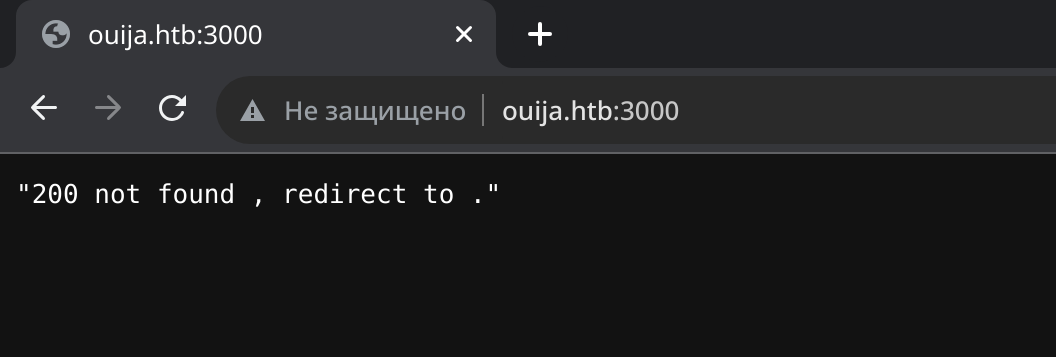 Главная страница сайта ouija.htb:3000