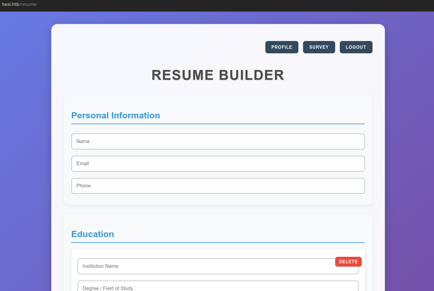Содержимое страницы /resume