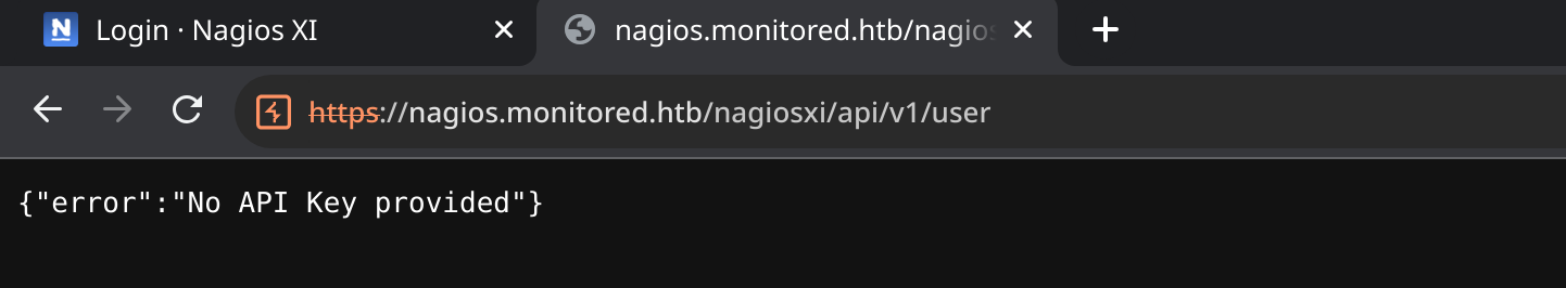 Результат запроса к API user