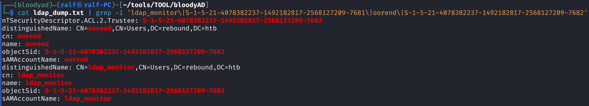 Вывод команды grep