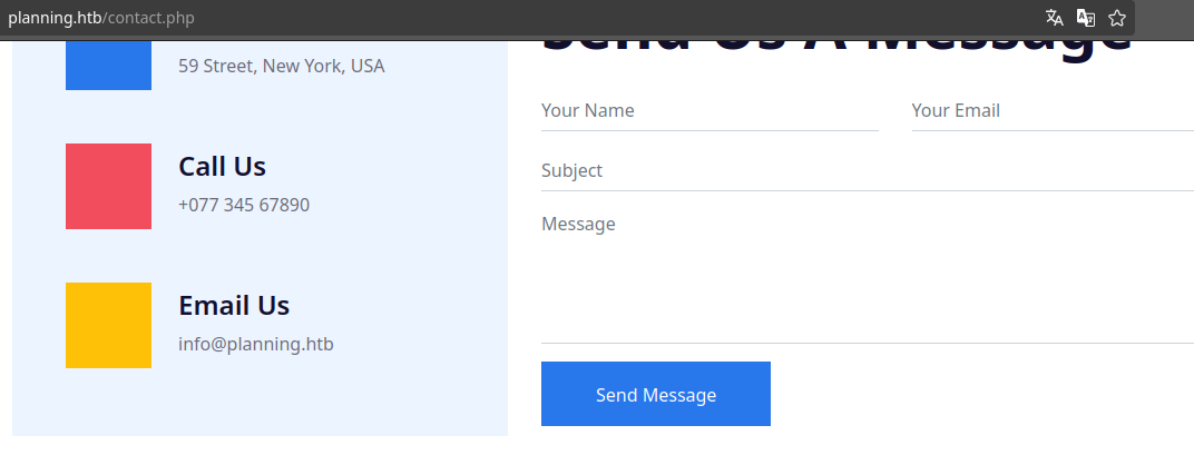 Содержимое страницы contact.php