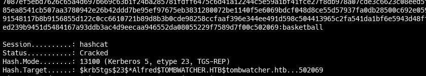 Результат подбора пароля