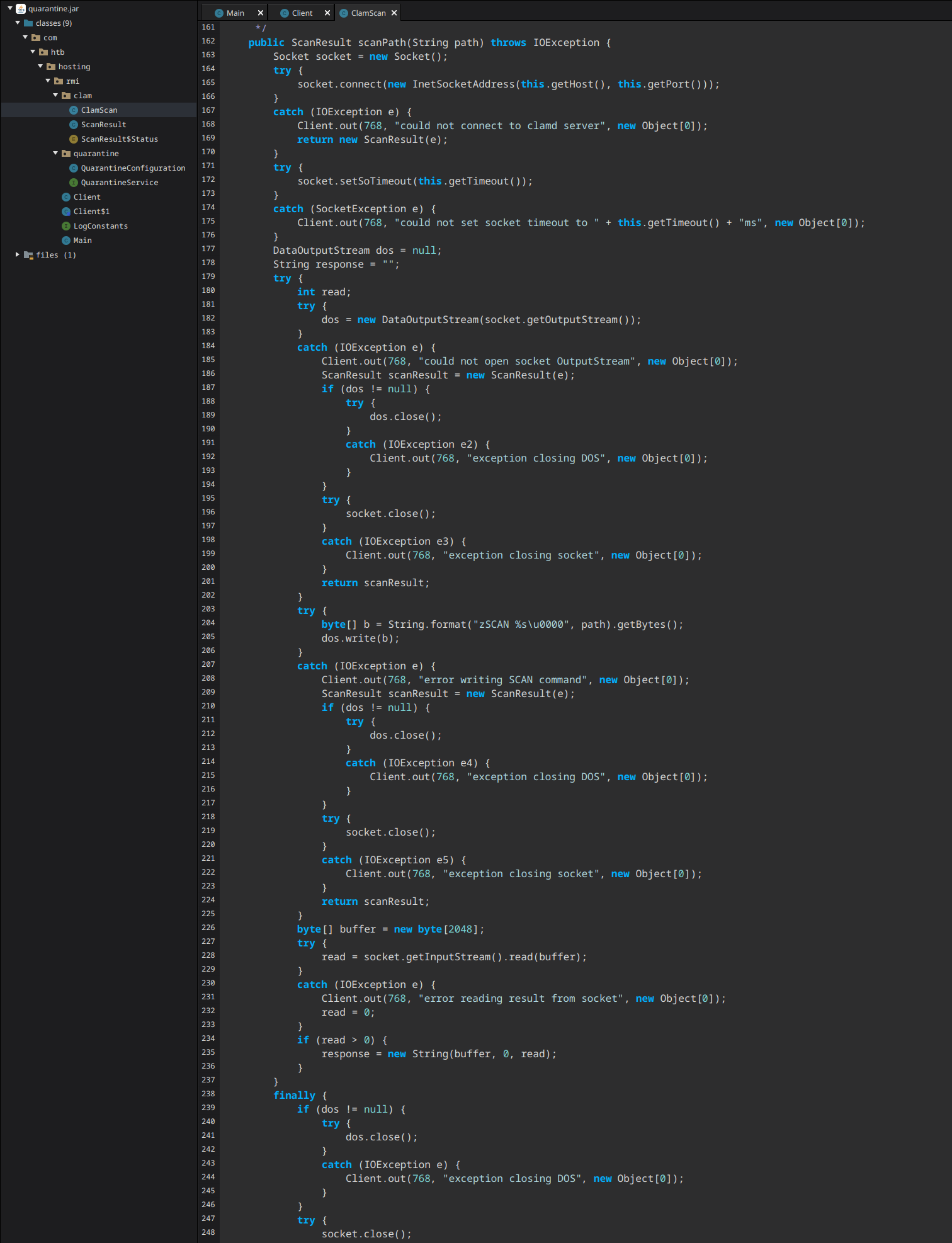 Исходный код класса Client (продолжение)