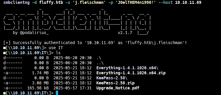 Список файлов в каталоге IT