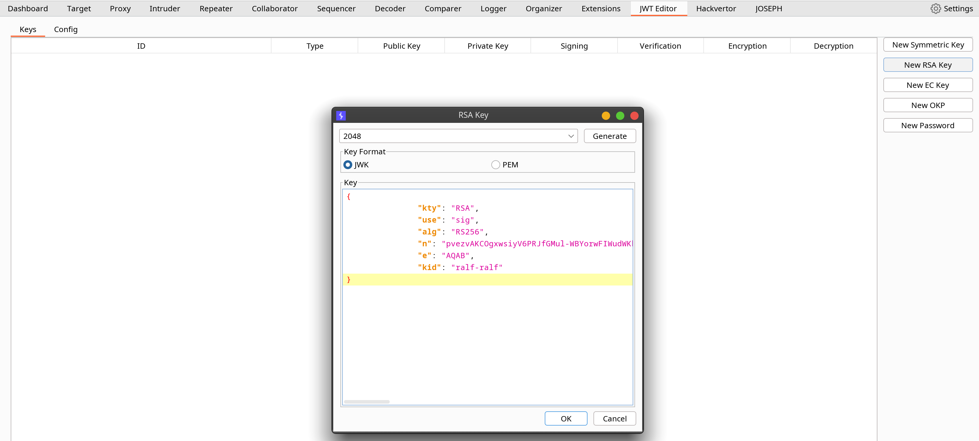 Расширение JWT Editor