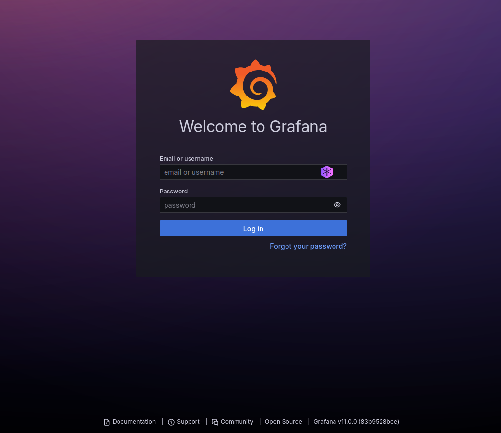 Страница авторизации Grafana