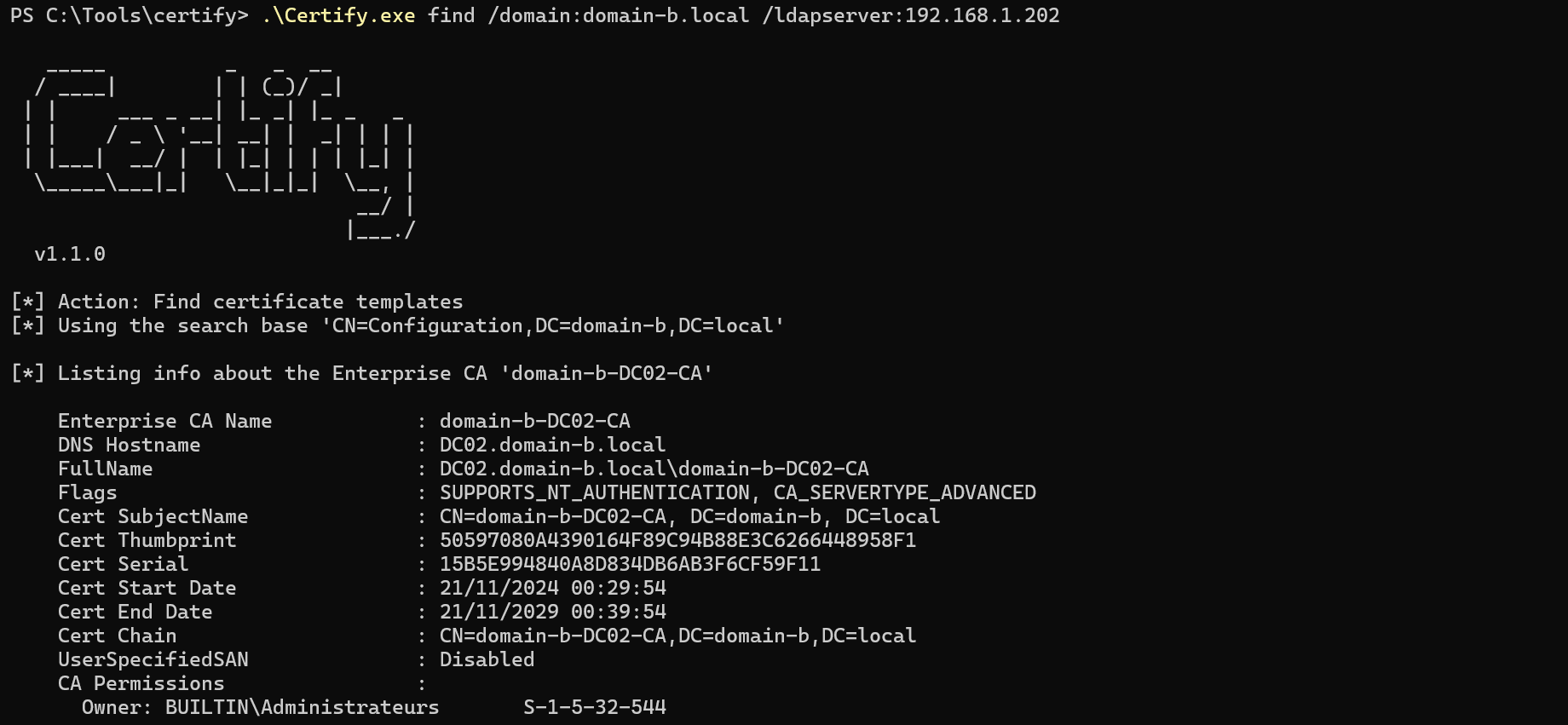 Certify Error Case3